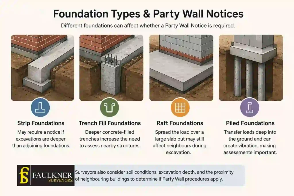 How Do Construction Methods Affect Party Wall Requirements? A Homeowner’s Guide 1 How Do Different Foundation Types Influence Party Wall Notices Woking?